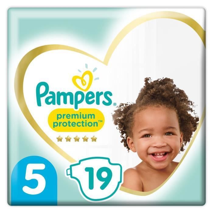 PAMPERS 19 Couches Premium Protection Taille 5 - Photo n°1
