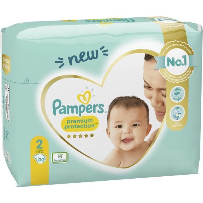 PAMPERS 30 Couches Premium Protection Taille 2 - Photo n°2