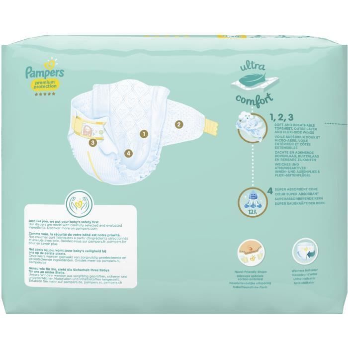 PAMPERS 30 Couches Premium Protection Taille 2 - Photo n°3