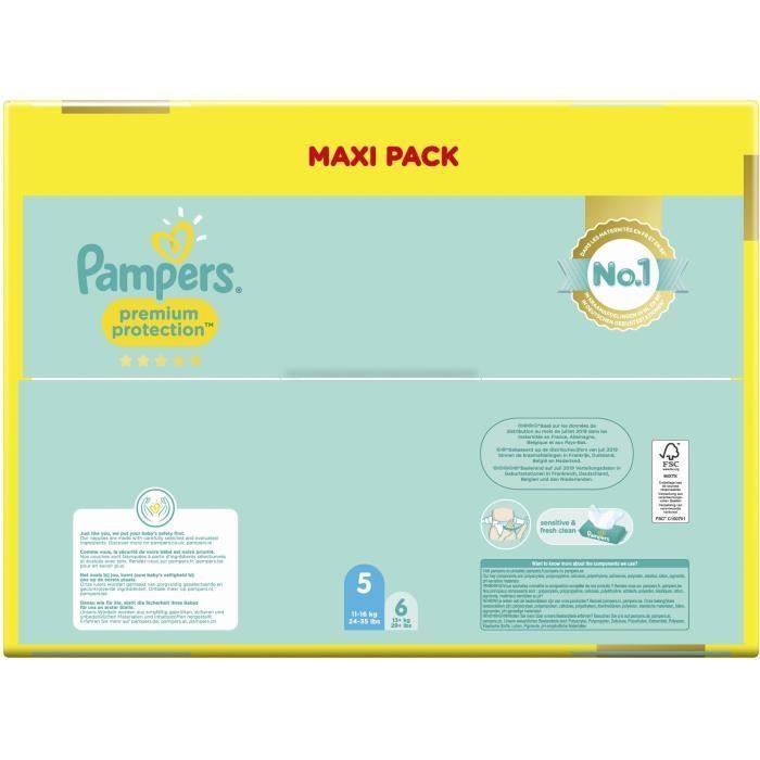 PAMPERS 70 Couches Premium Protection Taille 5 - Photo n°2