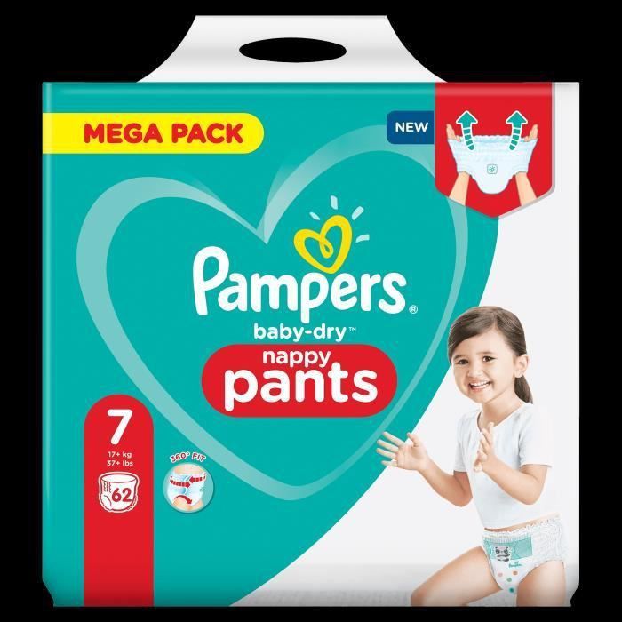 Pampers Baby-Dry Pants Couches-Culottes Taille 7, 62 Culottes - Photo n°2