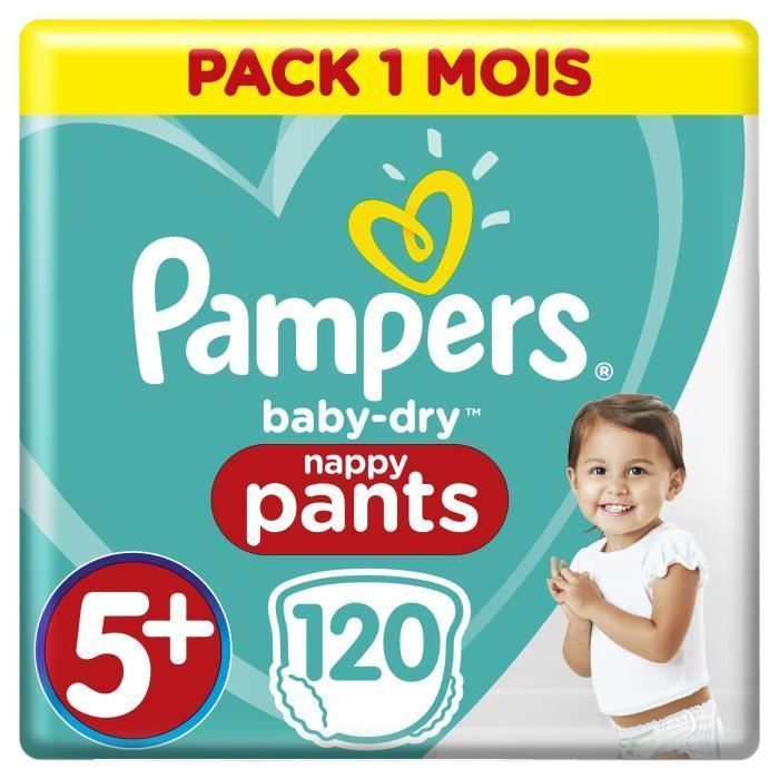 PAMPERS BABY-DRY PANTS Taille 5+ - 120 couches - Pack 1 mois - Photo n°1