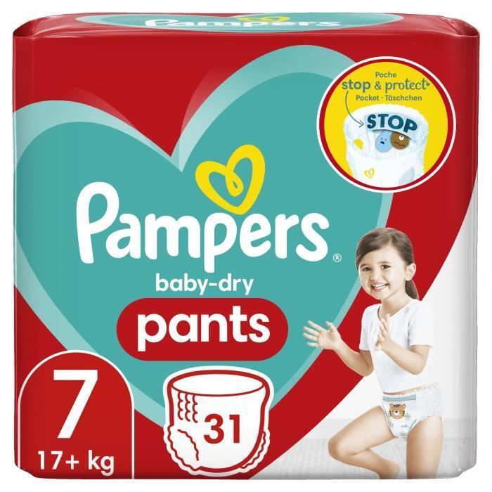 PAMPERS Baby-Dry Pants Taille 7 - 31 Couches-culottes - Photo n°1