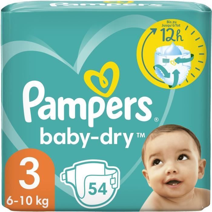 PAMPERS Baby-Dry Taille 3 - 54 Couches - Photo n°1