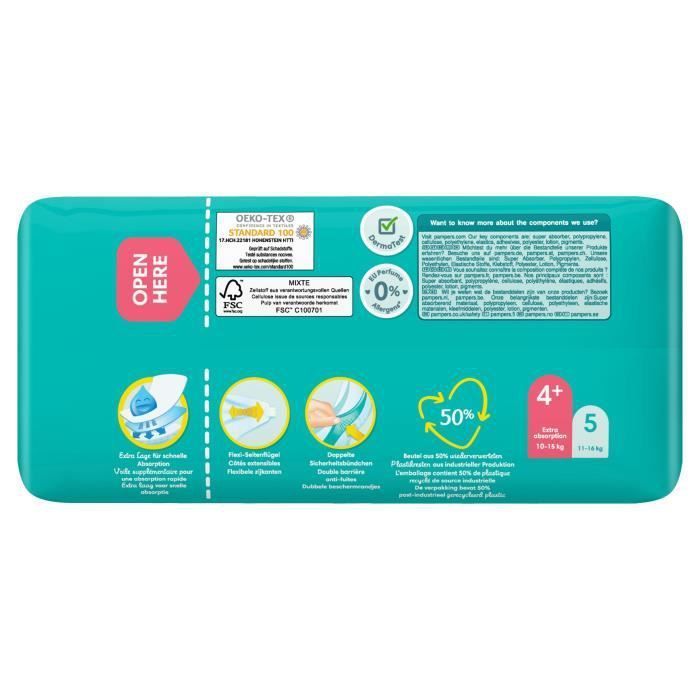 PAMPERS Baby-Dry Taille 4+ - 43 Couches - Photo n°4