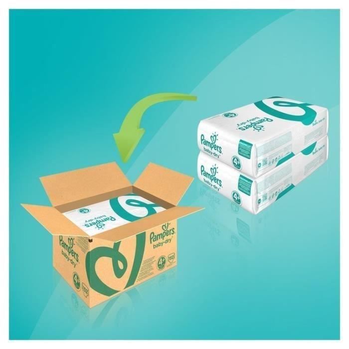 PAMPERS Baby Dry Taille 4+ - 9 a 18kg - 152 couches - Format pack 1 mois - Photo n°4