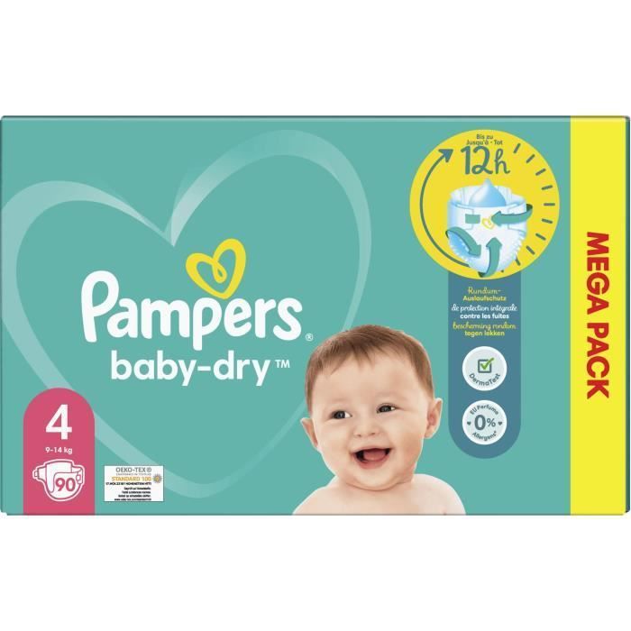 PAMPERS Baby-Dry Taille 4 - 90 Couches - Photo n°1