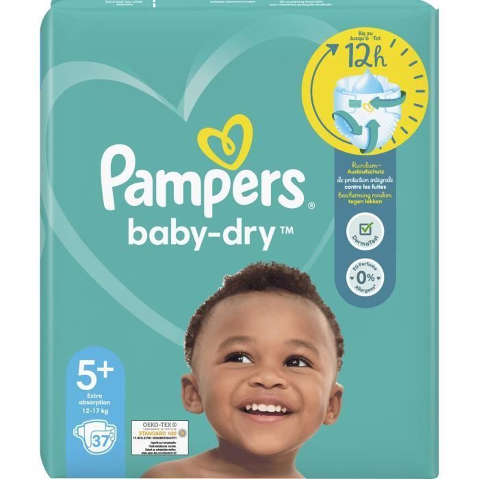 PAMPERS Baby-Dry Taille 5+ - 37 Couches - Photo n°2