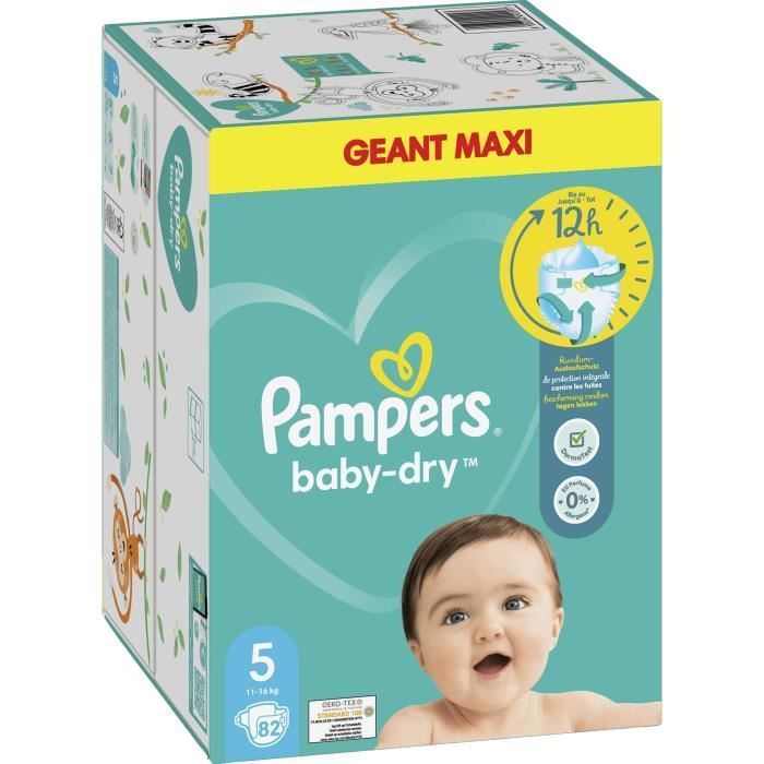 PAMPERS Baby-Dry Taille 5 - 82 Couches - Photo n°3