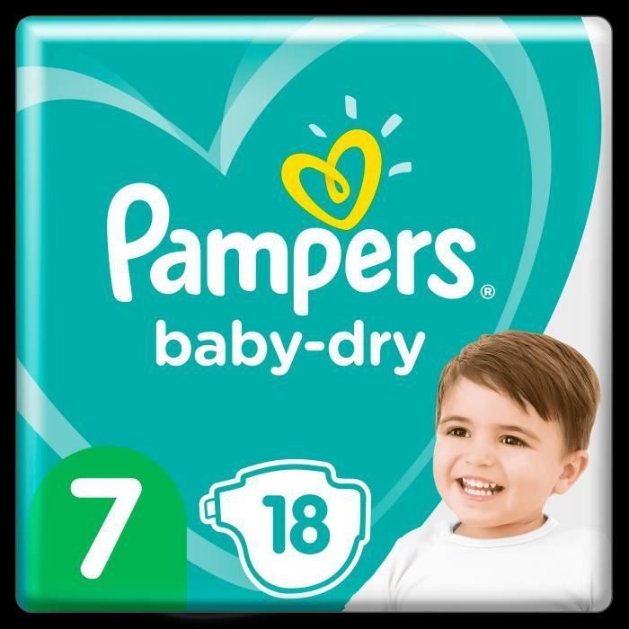 Pampers Baby-Dry Taille 7, 18 Couches - Photo n°1