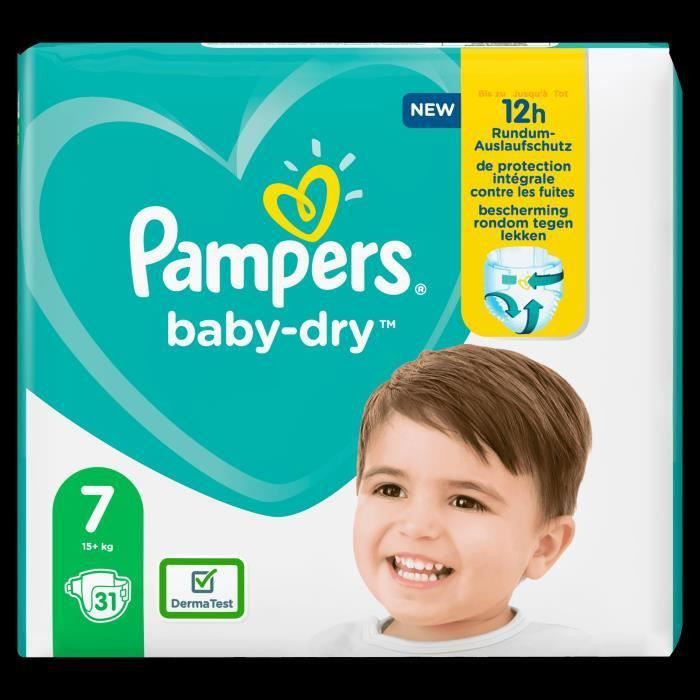 Pampers Baby-Dry Taille 7, 31 Couches - Photo n°4