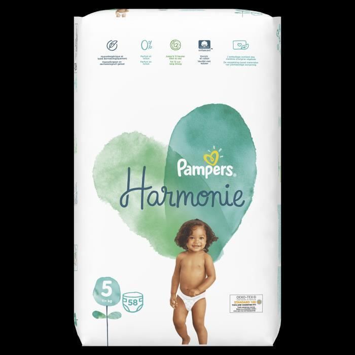 Pampers Harmonie Taille 5, 58 Couches - Photo n°1