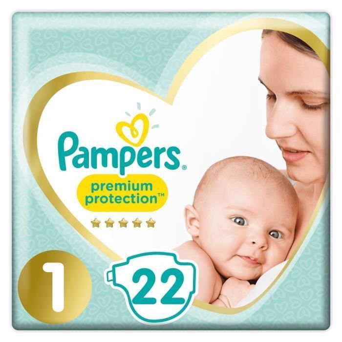 PAMPERS Premium Protection New Baby - Taille 1 - 2 a 5Kg - 22 couches - Photo n°1