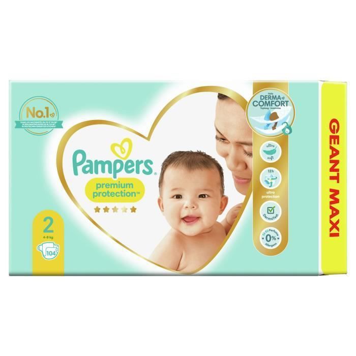 PAMPERS Premium Protection Taille 2 - 104 couches - Photo n°1