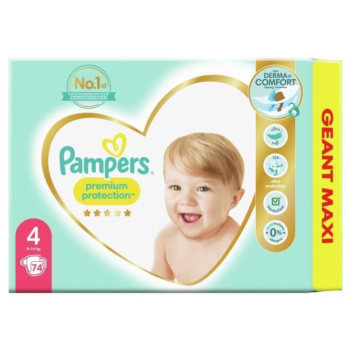 PAMPERS Premium Protection Taille 4 - 74 couches - Photo n°1