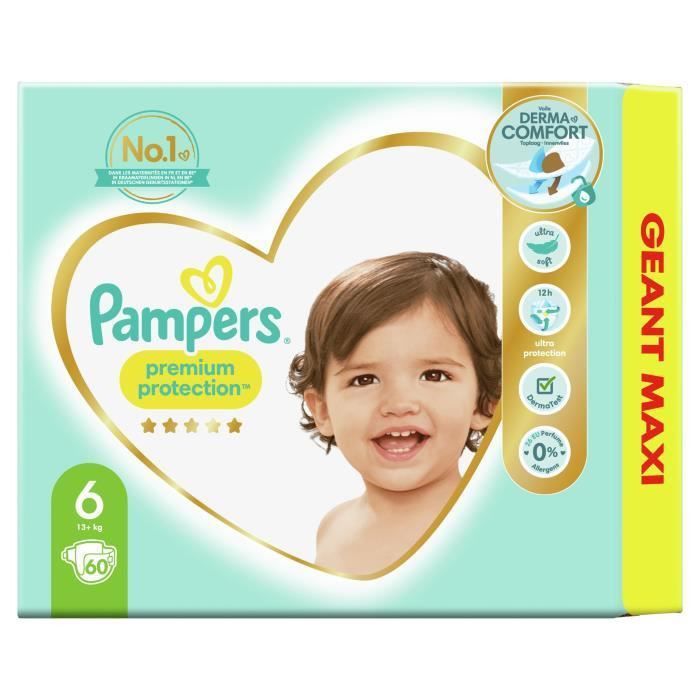 PAMPERS Premium Protection Taille 6 - 60 couches - Photo n°1