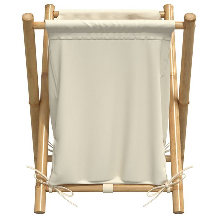 Panier à linge blanc crème 45x55x63,5 cm bambou - Photo n°4