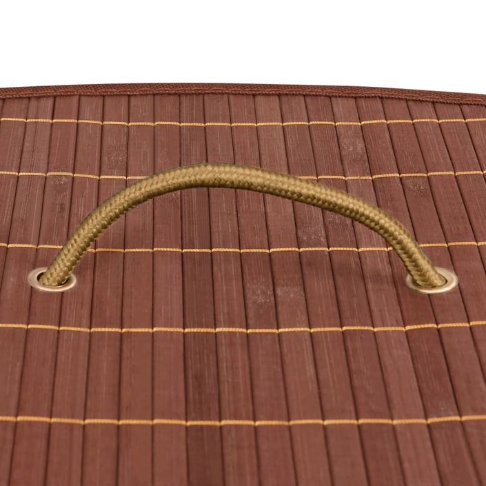 Panier à linge d'angle Bambou Marron 60 L - Photo n°7