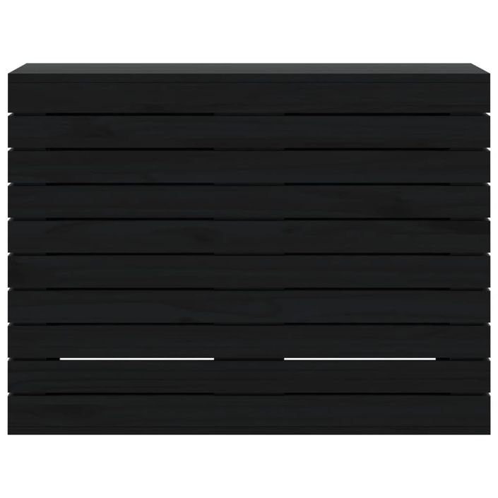 Panier à linge noir 88,5x44x66 cm bois massif de pin - Photo n°5