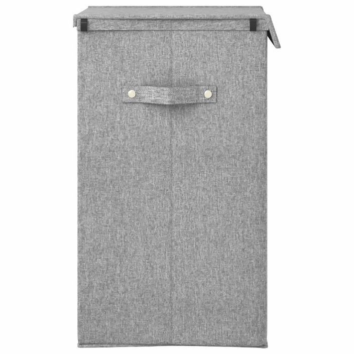 Panier à linge pliable Gris 26x34,5x59,5 cm Tissu en faux lin - Photo n°4