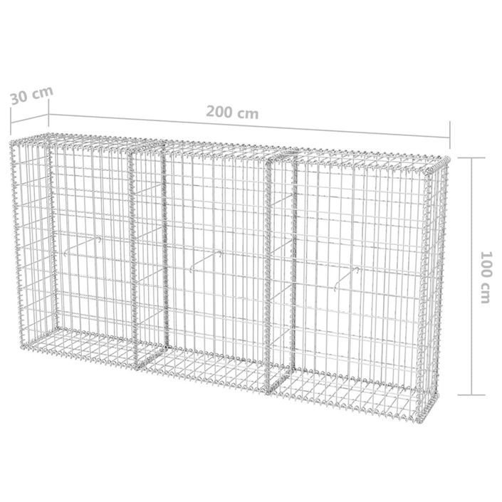 Panier de gabion Acier galvanisé 200x30x100 cm - Photo n°6