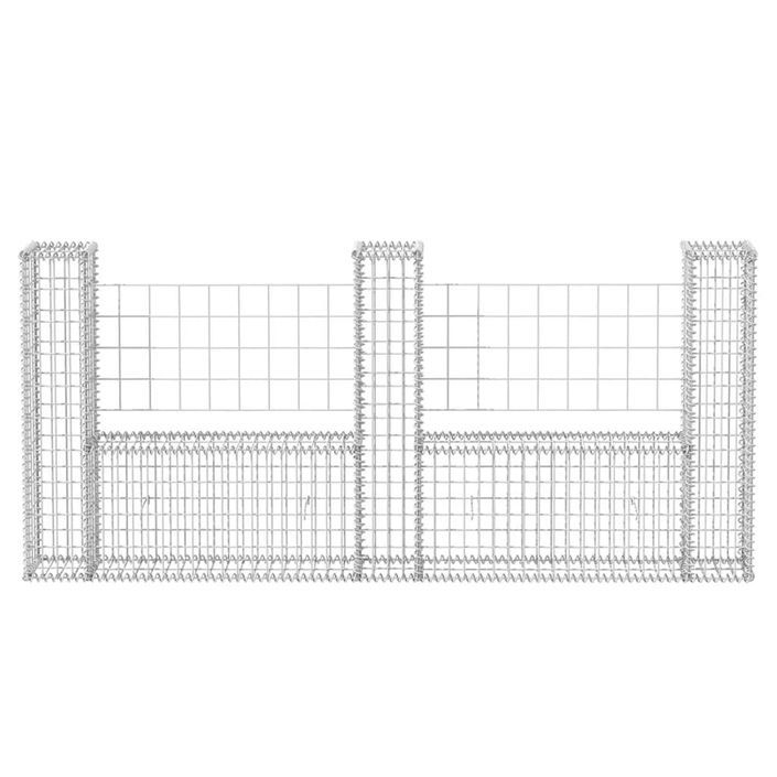 Panier de gabion en forme de U Acier galvanisé 240x20x100 cm - Photo n°4