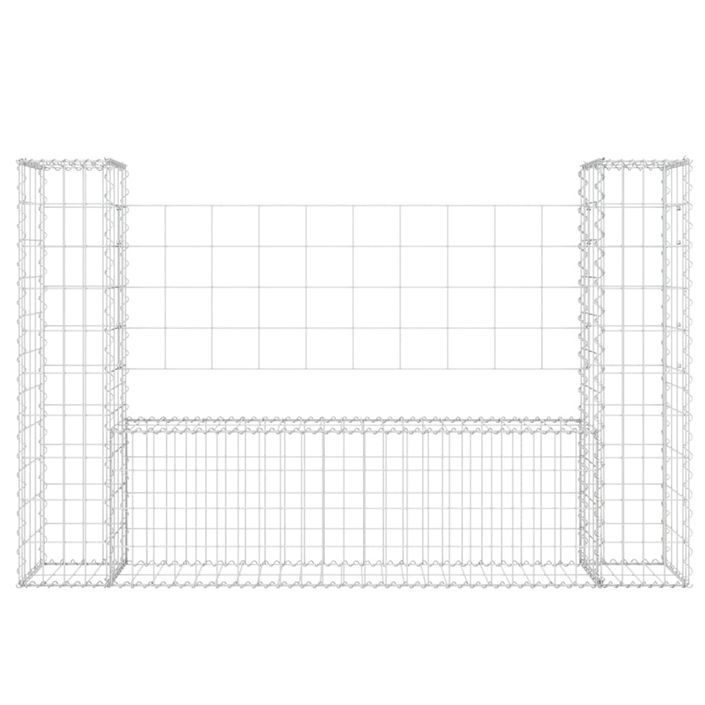 Panier de gabion en forme de U avec 2 poteaux Fer 140x20x100 cm - Photo n°3