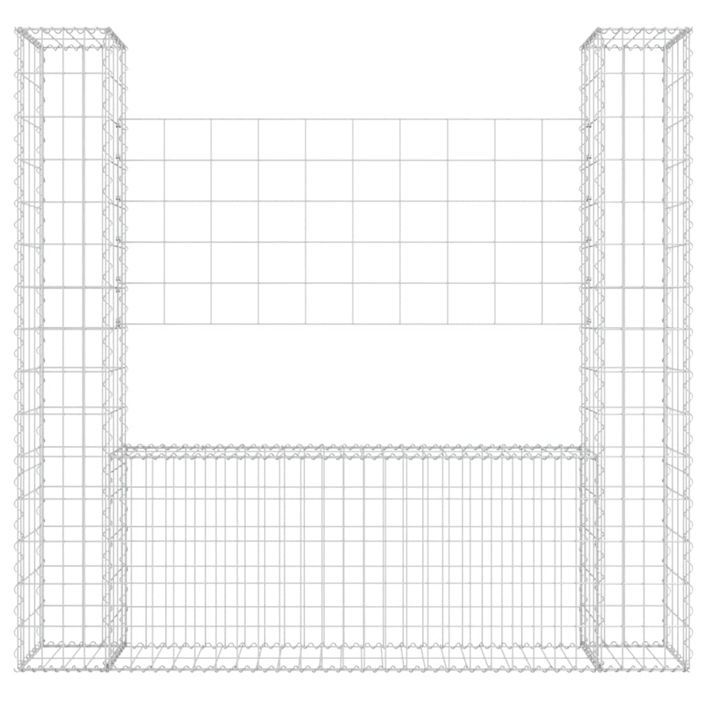 Panier de gabion en forme de U avec 2 poteaux Fer 140x20x150 cm - Photo n°3