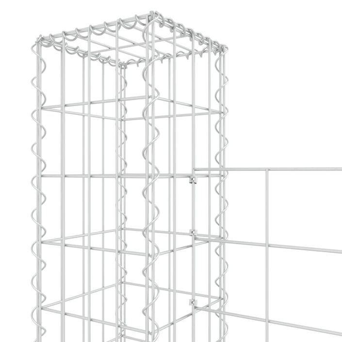 Panier de gabion en forme de U avec 2 poteaux Fer 140x20x150 cm - Photo n°5