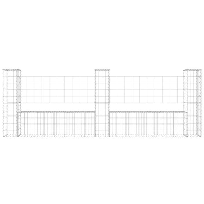 Panier de gabion en forme de U avec 3 poteaux Fer 260x20x100 cm - Photo n°3