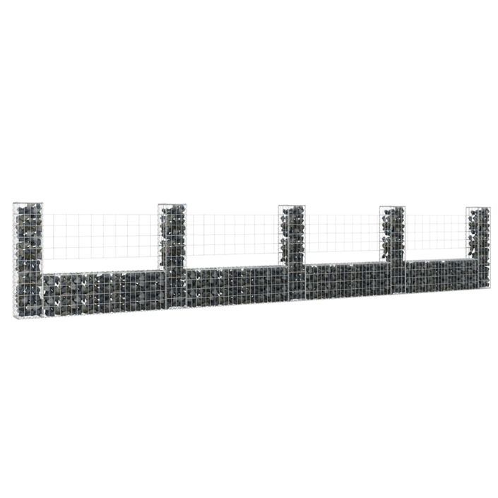 Panier de gabion en forme de U avec 5 poteaux Fer 500x20x100 cm - Photo n°1