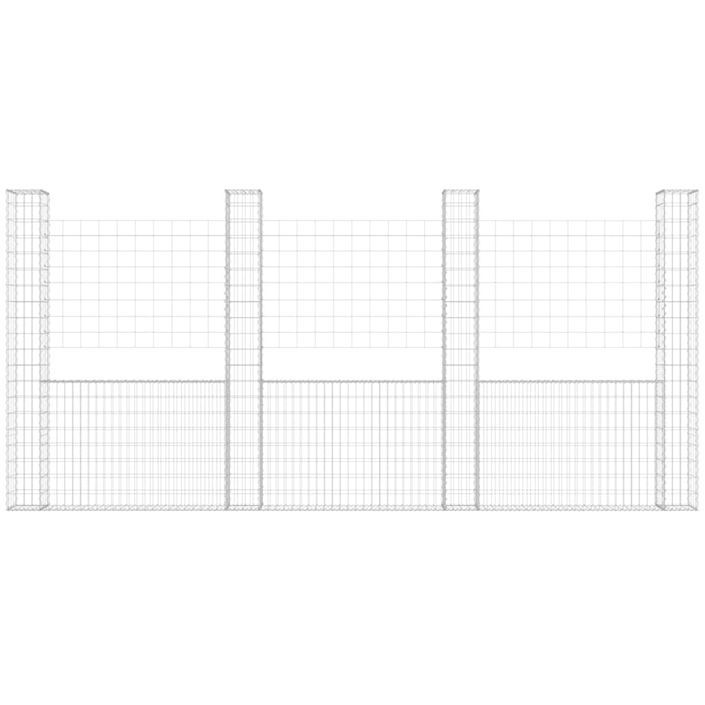 Panier de gabion en forme de U avec 5 poteaux Fer 500x20x200 cm - Photo n°3