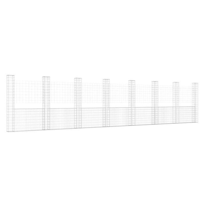 Panier de gabion en forme de U avec 8 poteaux Fer 860x20x200 cm - Photo n°2