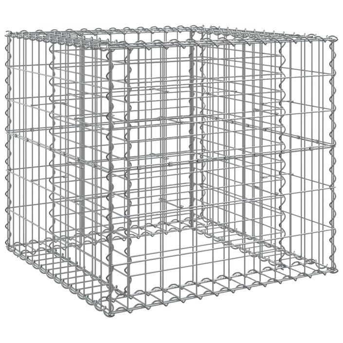 Panier de gabions argenté 70x70x65 cm fer galvanisé - Photo n°2