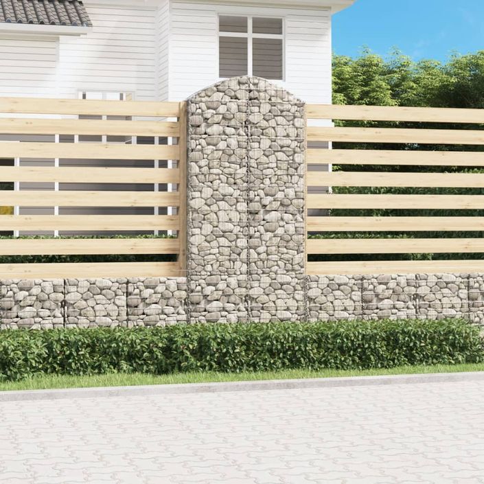 Panier de gabions arqué 100x30x220/240 cm Fer galvanisé - Photo n°1