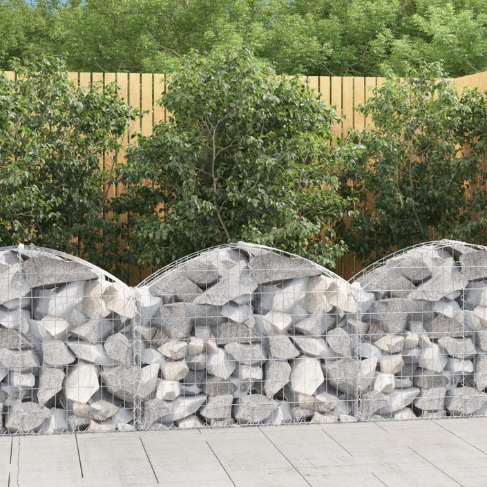 Panier de gabions arqué 100x30x60/80 cm Fer galvanisé - Photo n°1