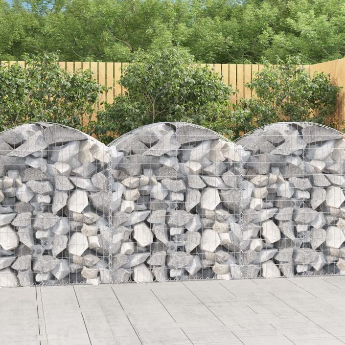 Panier de gabions arqué 100x50x100/120 cm Fer galvanisé - Photo n°1