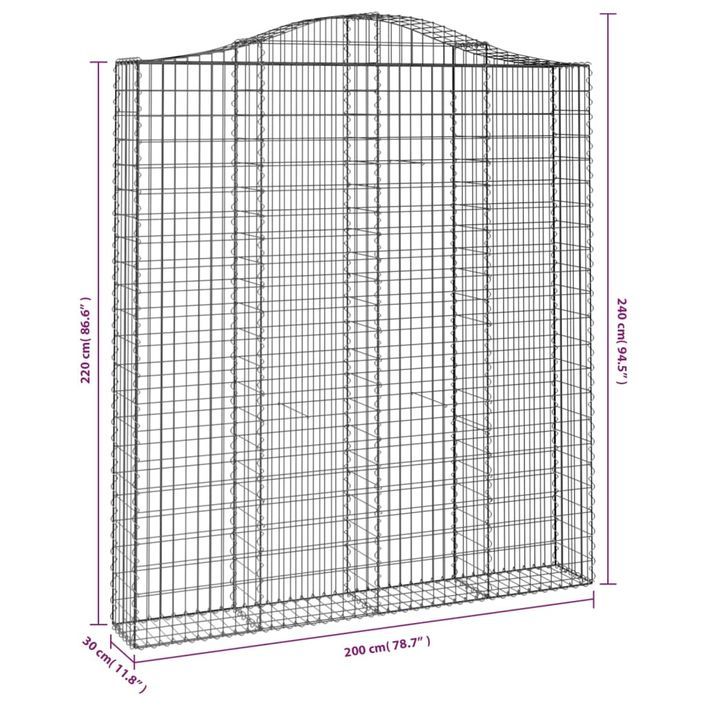 Panier de gabions arqué 200x30x220/240 cm Fer galvanisé - Photo n°5