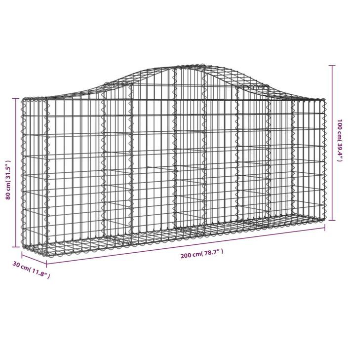 Panier de gabions arqué 200x30x80/100 cm Fer galvanisé - Photo n°5