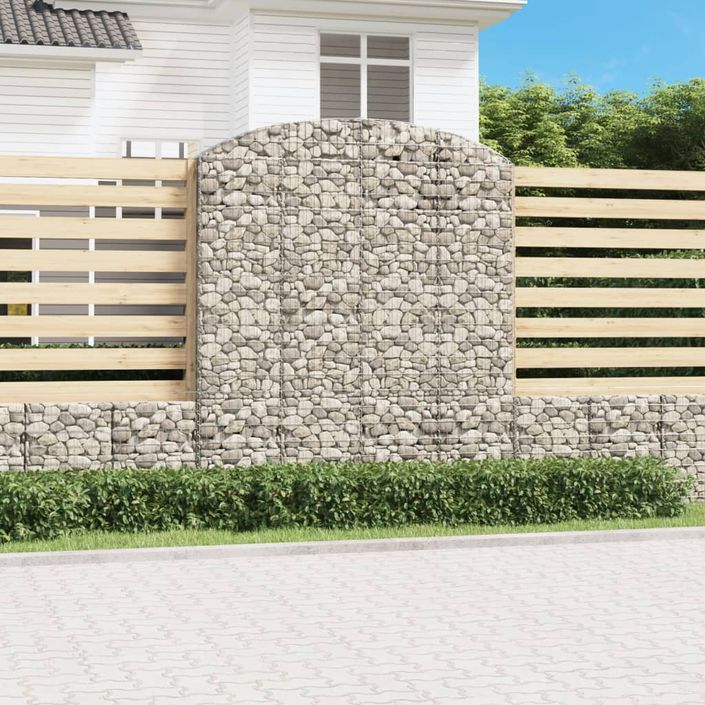 Panier de gabions arqué 200x50x220/240 cm Fer galvanisé - Photo n°1