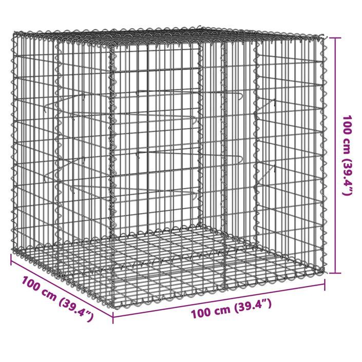 Panier gabion avec couvercle 100x100x100 cm fer galvanisé - Photo n°7