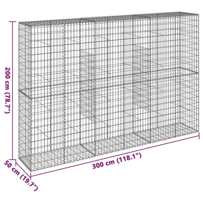 Panier gabion avec couvercle 300x50x200 cm fer galvanisé - Photo n°7