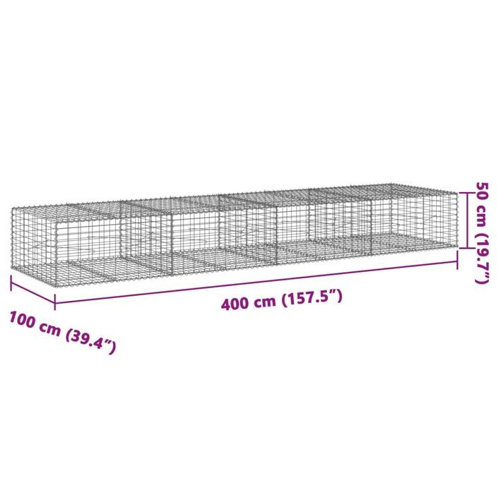 Panier gabion avec couvercle 400x100x50 cm fer galvanisé - Photo n°7