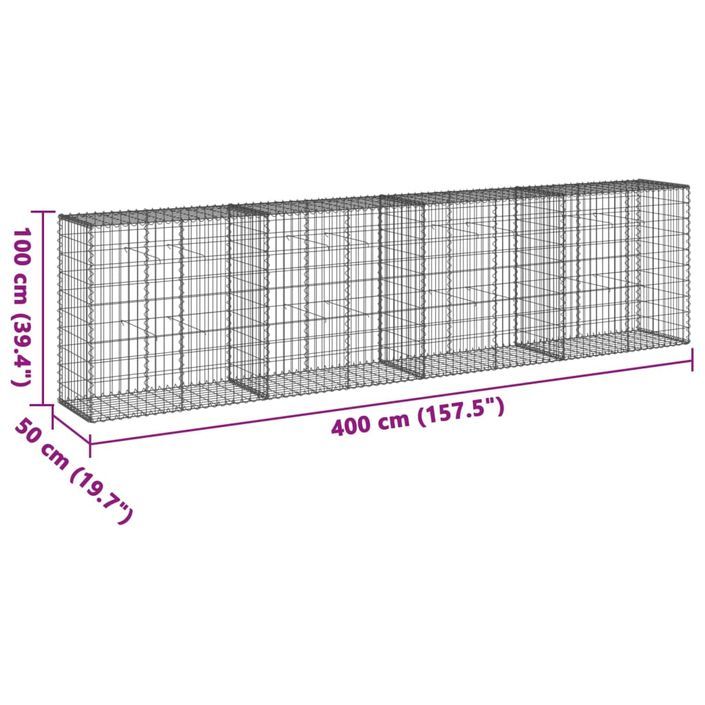 Panier gabion avec couvercle 400x50x100 cm fer galvanisé - Photo n°7