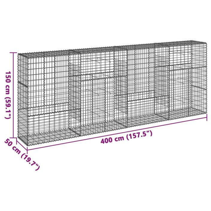 Panier gabion avec couvercle 400x50x150 cm fer galvanisé - Photo n°7