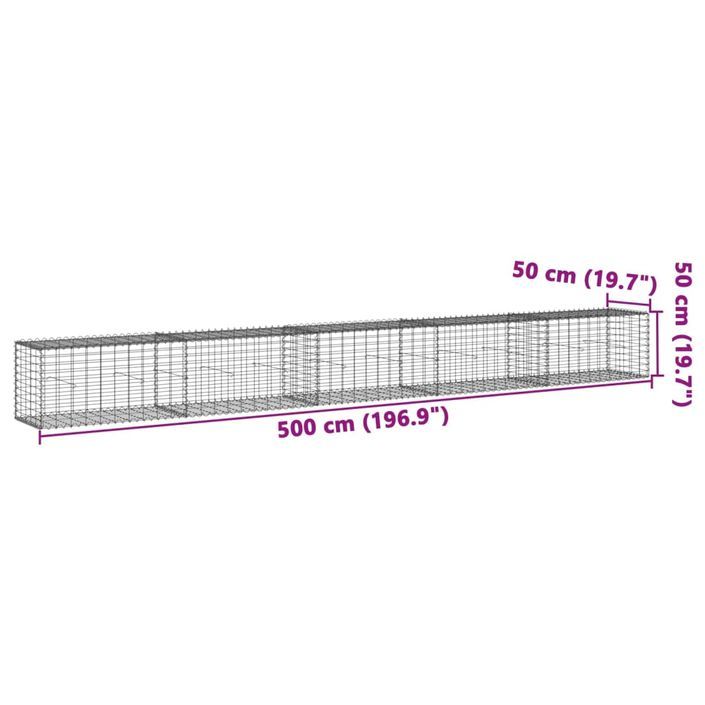 Panier gabion avec couvercle 500x50x50 cm fer galvanisé - Photo n°7