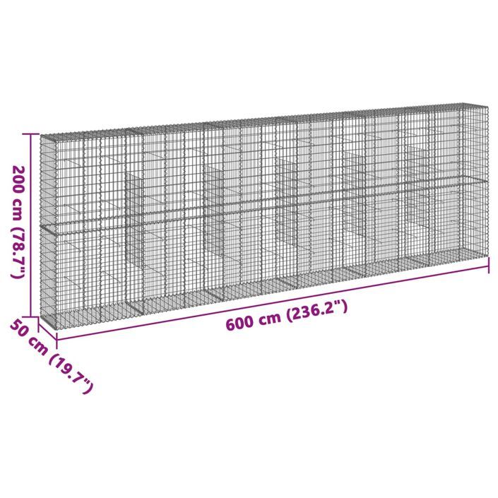 Panier gabion avec couvercle 600x50x200 cm fer galvanisé - Photo n°7