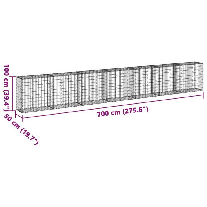 Panier gabion avec couvercle 700x50x100 cm fer galvanisé - Photo n°7