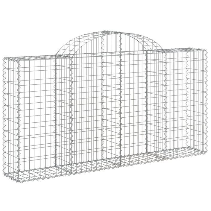 Paniers à gabions arqués 10 pcs 200x30x100/120 cm Fer galvanisé - Photo n°3