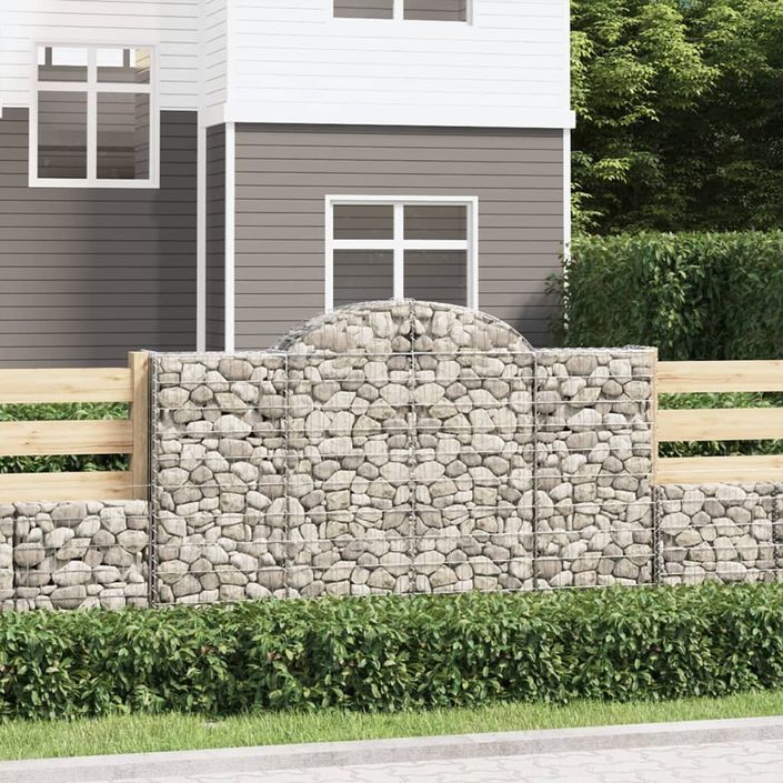 Paniers à gabions arqués 10 pcs 200x30x120/140 cm Fer galvanisé - Photo n°1